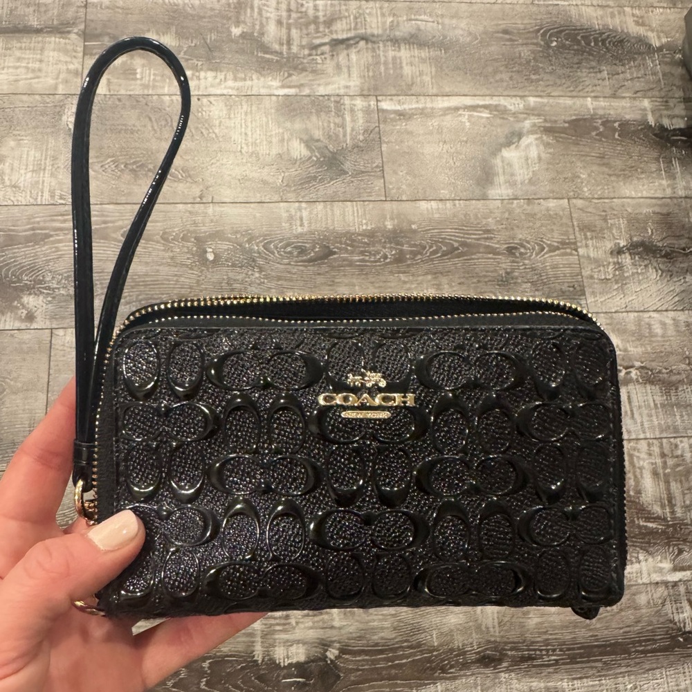 Coach Black Wristlet ID Wallet